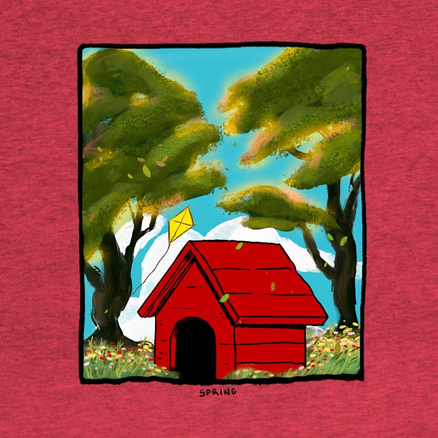 The Red Dog House in Spring by Madelinn